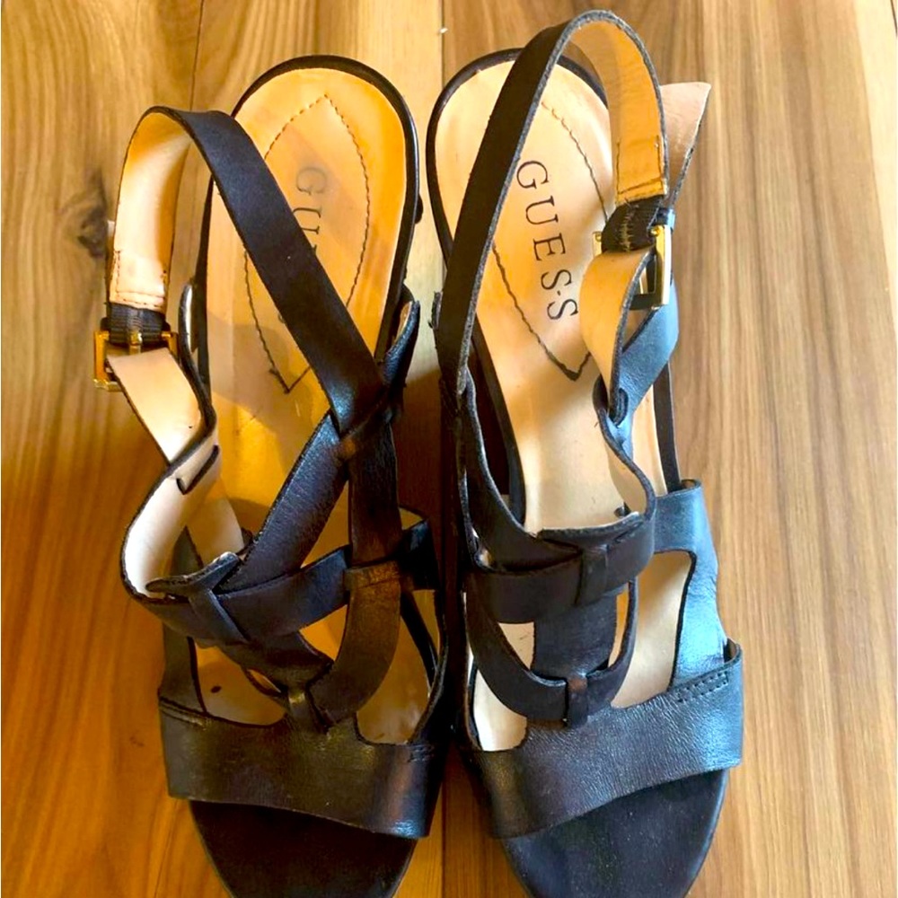 Guess black wedges
